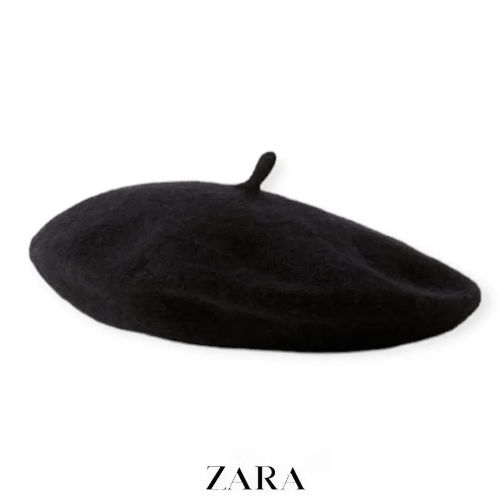 Zara Kids Black Beret Hat